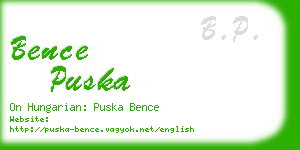 bence puska business card